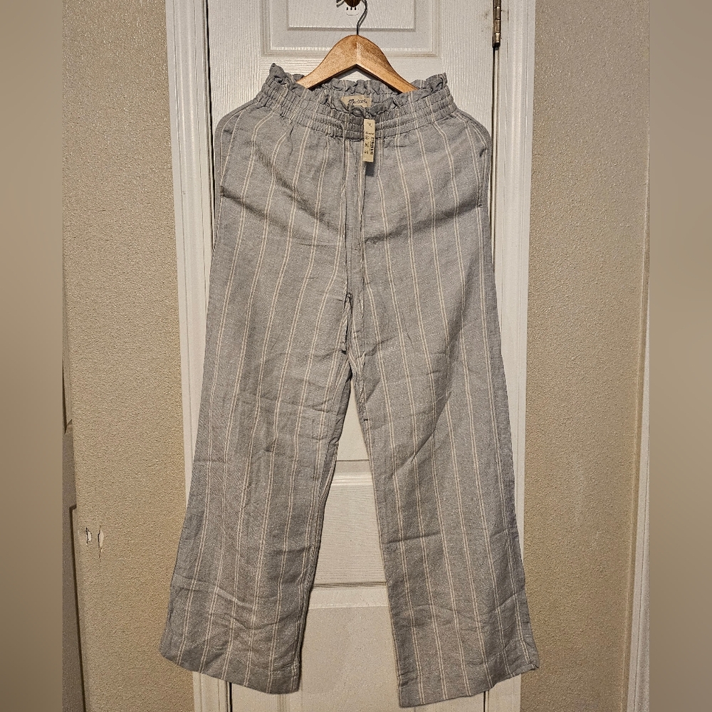 Madewell Smocked Huston Pull-On Full Lenght Pants XXS Stripe